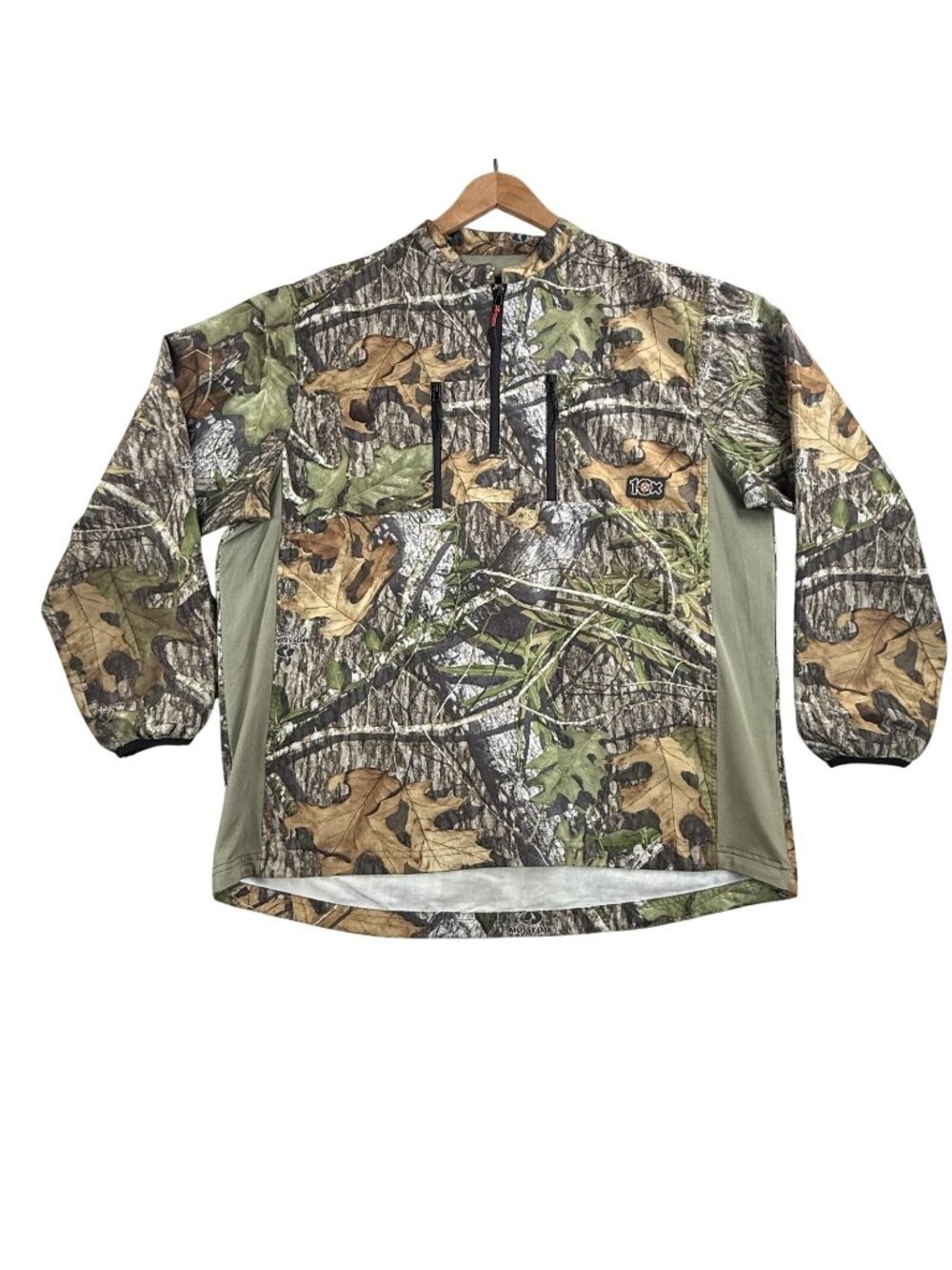 10X Jacket Mens XL Mossy Oak Obsession Camo 1/4 Zip Hunting Lightweight Pockets